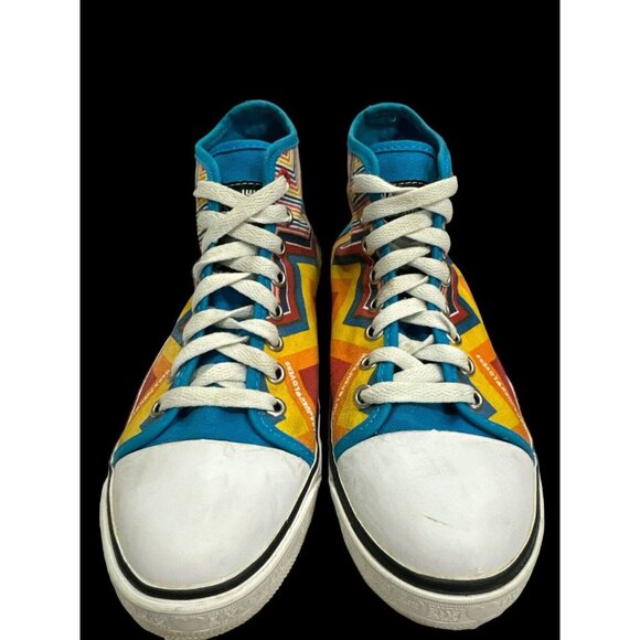 Harajuku Lovers Rainbow ZigZag Sneakers Hi Top Women's Size 6 Medium Funky&Fun - Picture 2 of 9